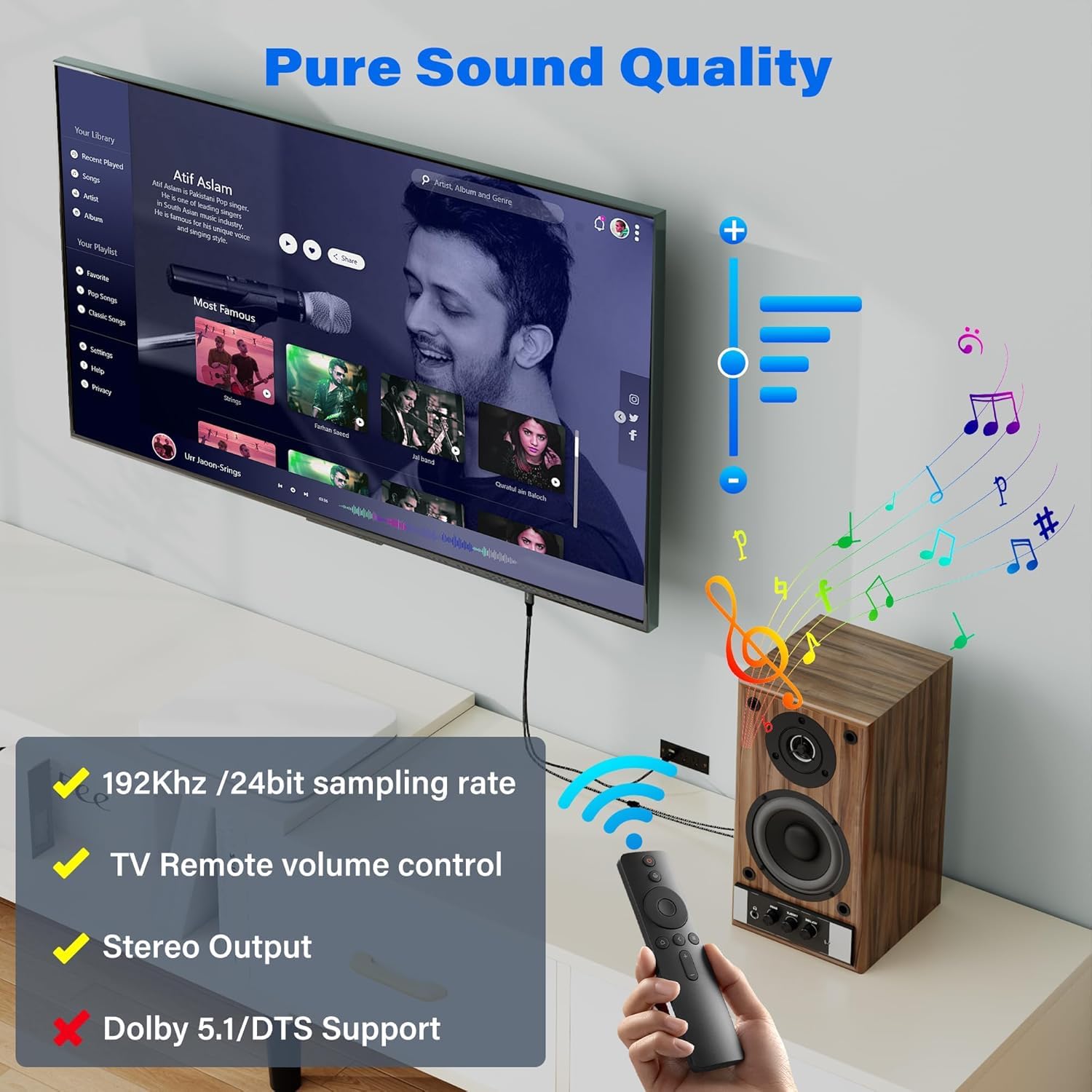 Cable convertidor unidireccional HDMI ARC/eARC de 3,5 mm a 3,5 mm AUX estéreo, cable convertidor USB de 192 kHz PCM para TV a Home Cinema Amplificador de sistema/altavoces antiguos – Plug