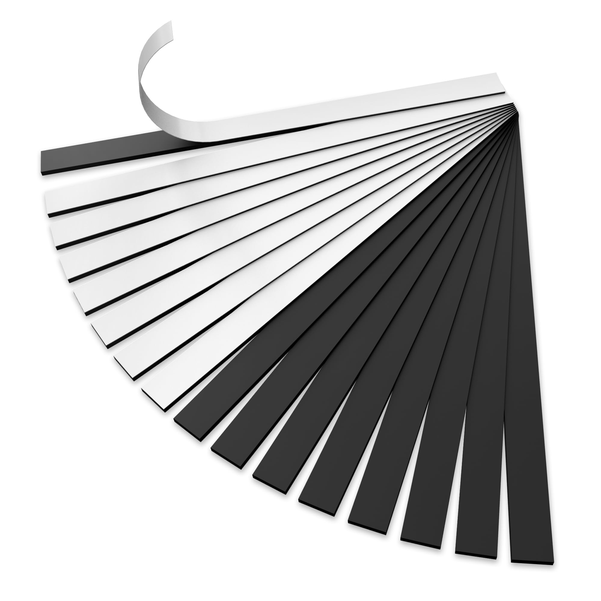 The Magnet Shop Black Tms Self-Adhesive Magnet Strips, 16 Pack Of Flexible Magnetic Tape Strips For Crafts, Making Your Own Fridge Magnets, Die Storage Or Notes And Reminders Sticky Back Magnets (167X12.5mm) [1.5Mm Thick]