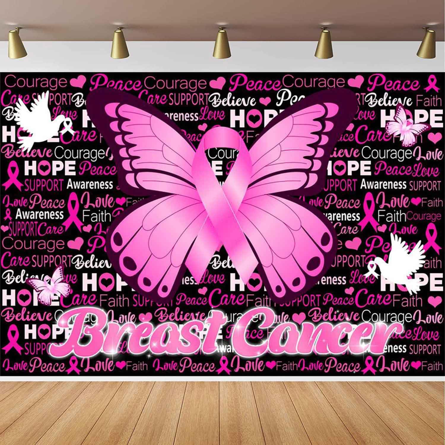 Breast Cancer Awareness Banner & Backdrop – Pink Ribbon Decor For Charity Events & Parties - View #9