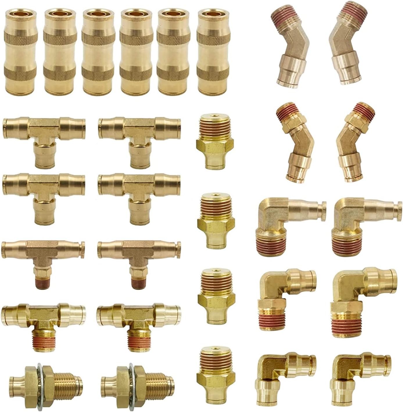 Legines D.O.T Air Brake Brass Push in Fitting, D.O.T Union+Male