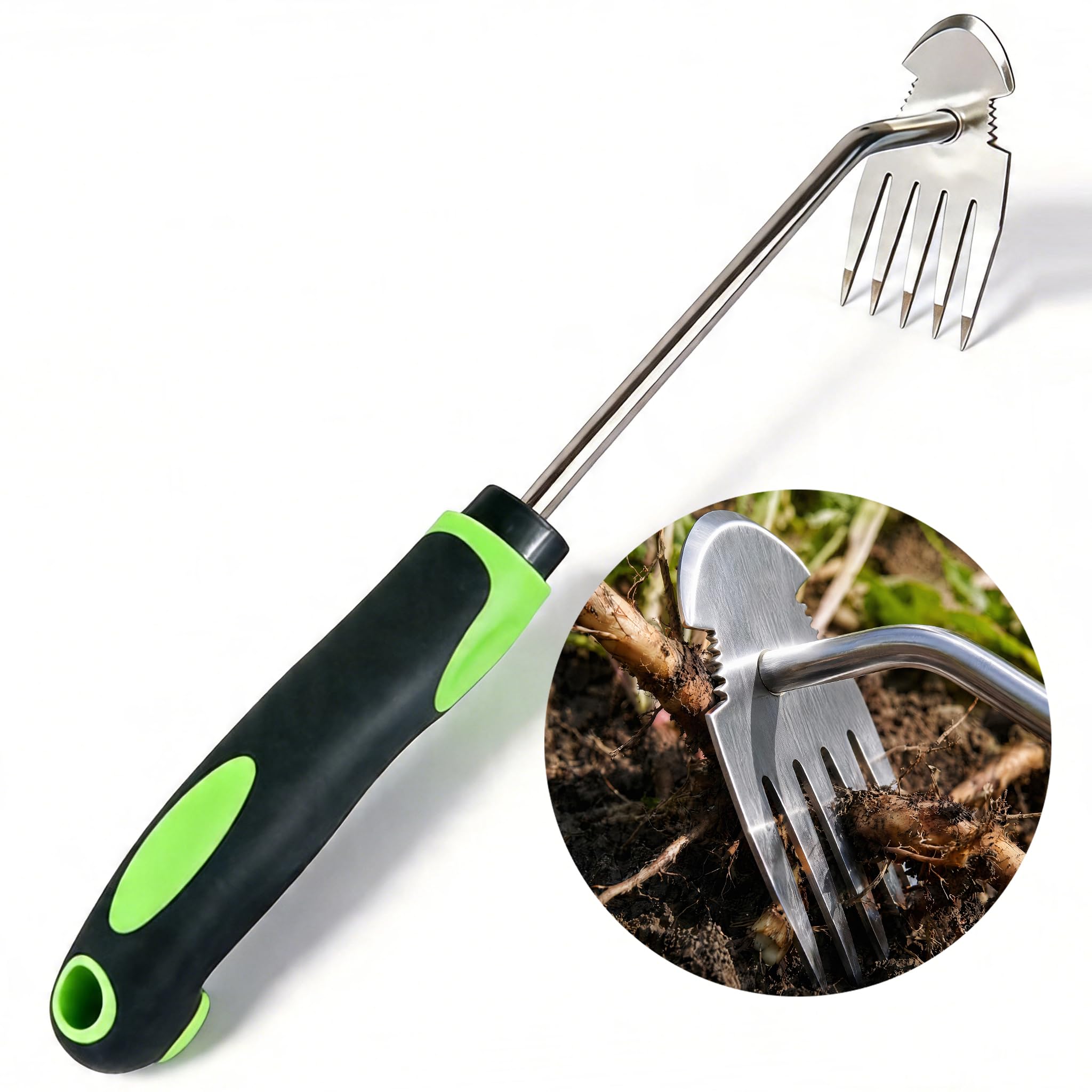 Moorrlii Weed Remover Tool, Hand Weeder Puller Tool, Portable Garden Weeder Tool for Vegetable Gardening Backyard Farm Planting & Uprooting Weeding Tool (Green-1)
