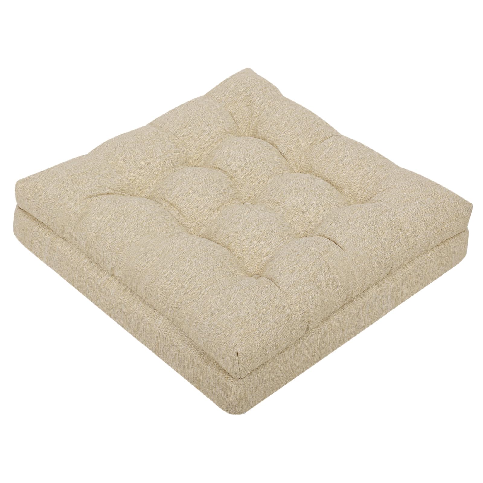 Shinnwa Zabuton Floor Cushion 19.7in Memory Foam 2 Layer Beige Extra Thick