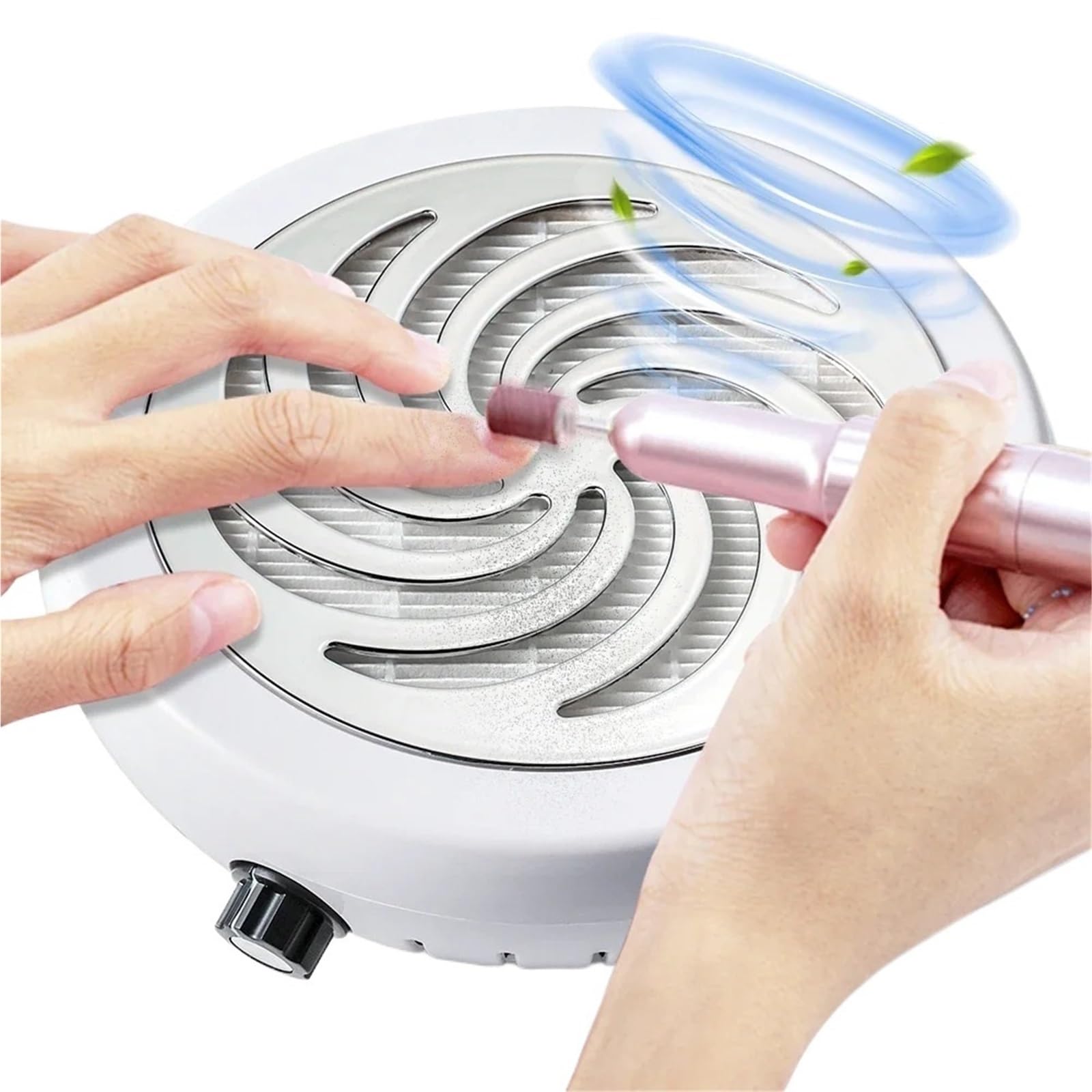 MRKU Ponceuse à Ongles avec collecteur de poussière, Filtre Lavable, Aspiration silencieuse, 45 000 TR/Min, Ultra-Puissant, pour manucure Artistique.