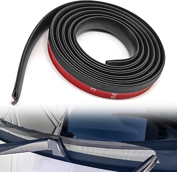 5.6FT/1.7M H-Type Black Rubber Car Windshield Weather Strip, Weather Stripping Trim Sunroof Seal for Car/Truck/SUV Front Rear Windshield Window and Door, Engine Cover