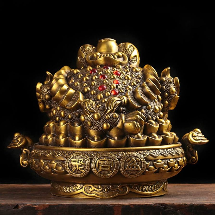 Amazon.co.jp: お金のカエル 銭蛙 聚寶盆 三本脚の蛙 三脚蛙 三