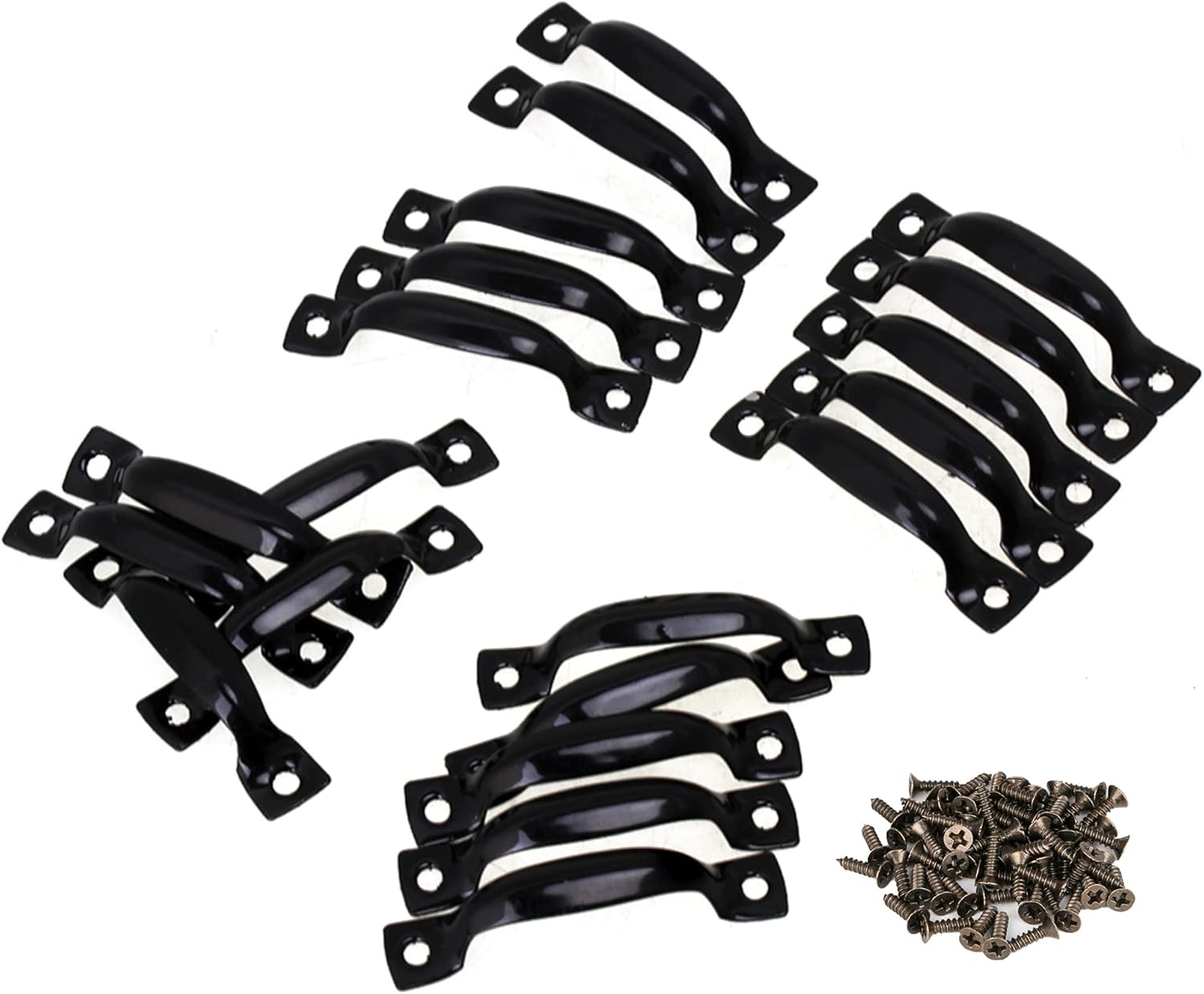 BQLZR Black Iron Vintage Arched Jewelry Box Handle Wooden Case Drawer