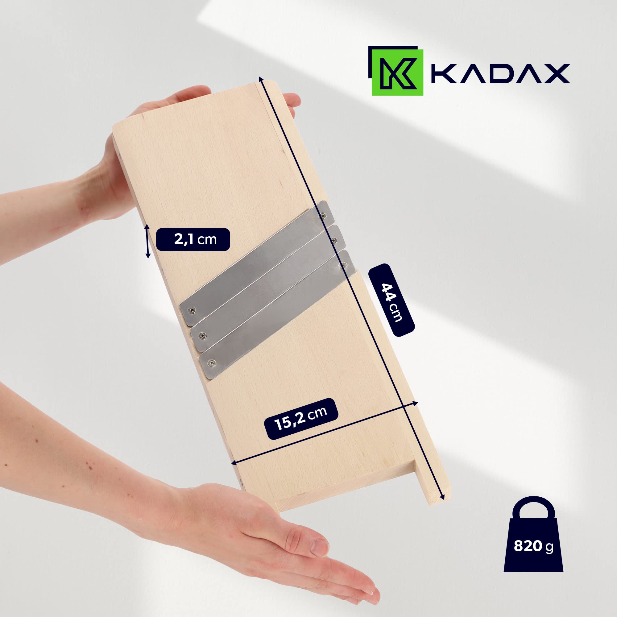 KADAX Kruidenschaaf Van Hout, Groenteschaaf Met Scherpe Roestvrijstalen Messen Uienschaaf Koolschaaf Koolrasp Rasp Wortelrasp Keukenschaaf Hout 2 Messen Bruin 663405845
