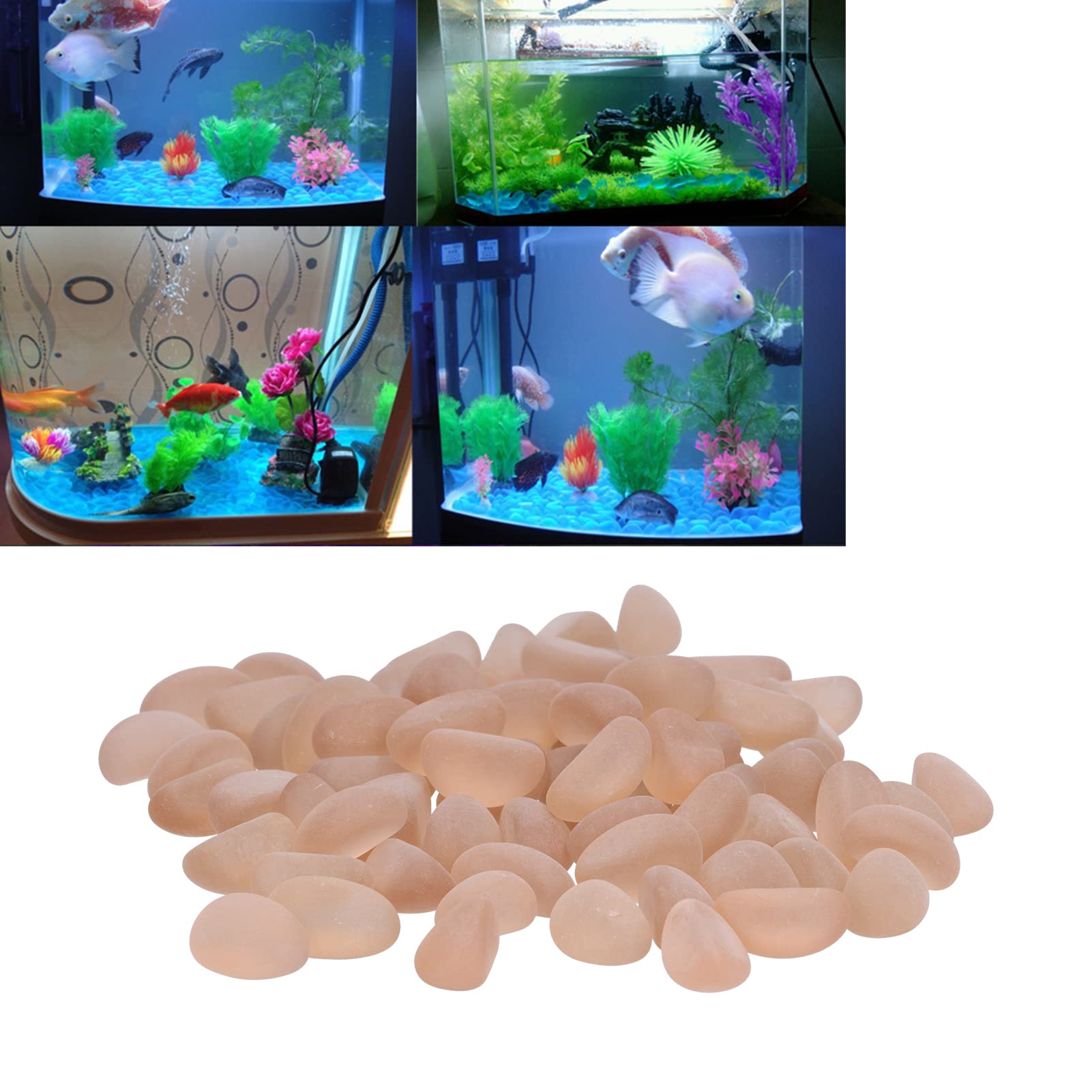 Paisaje de Acuario, Piedras de Vidrio Esmerilado, guijarros Decorativos para pecera, para acuarios