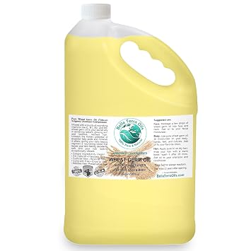 Pure Wheat Germ Oil 1 Gallon, High Vitamin E Content, Rich in Nutrients, Hair Shine Enhancer, Skin Radiance Bella Terra Oils