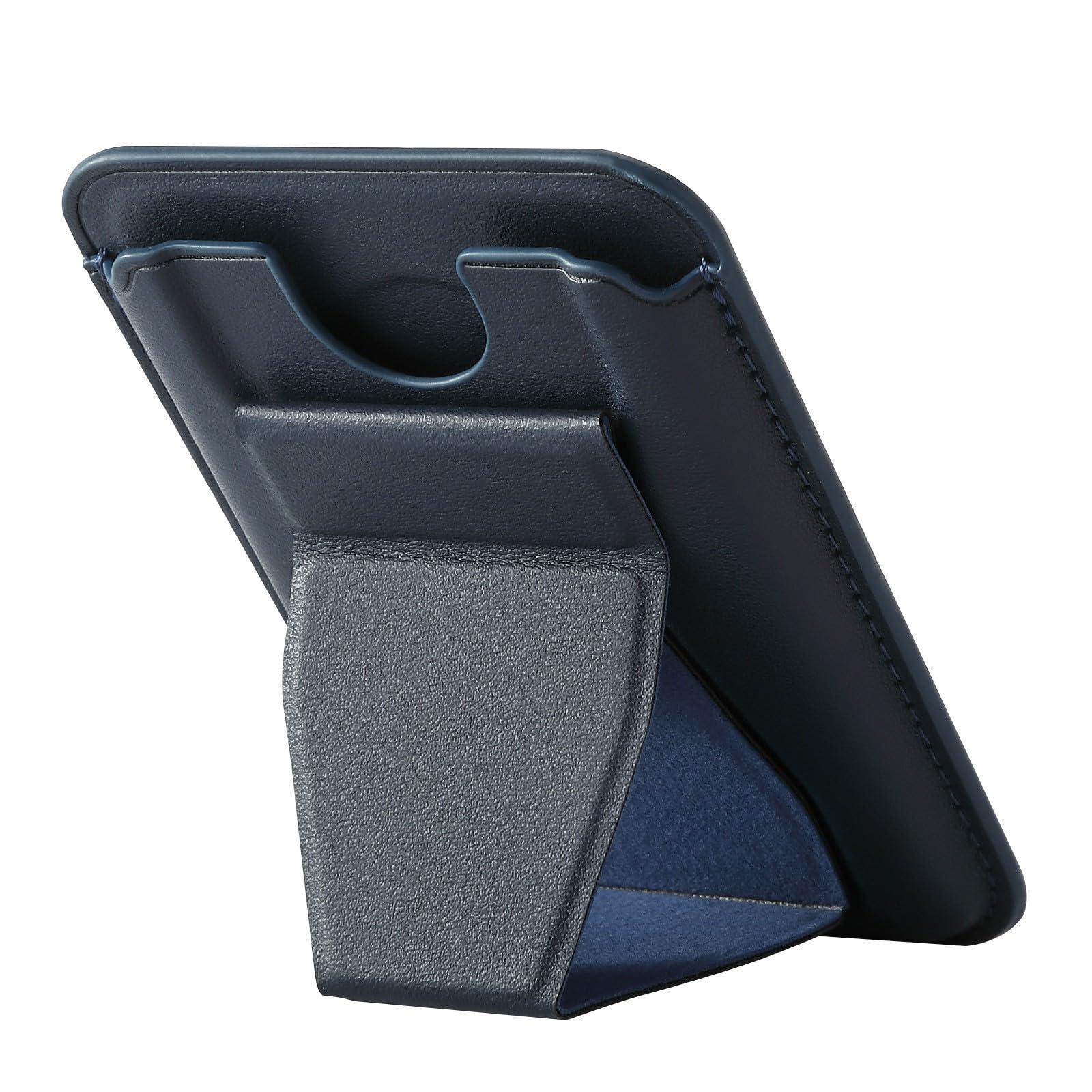 XuQiZZpp Foldable PU Leather Phone Mount Card Wallet Magnetic Back Folding Viewing Angles for Smartphones Tablets