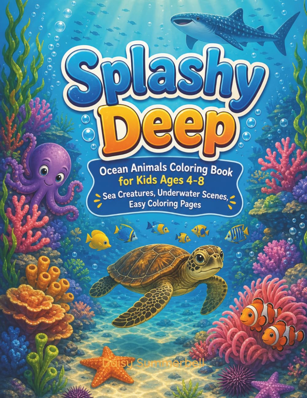 Splashy Deep: Ocean Animals Coloring Book for Kids Ages 4-8 — Sea Creatures, Underwater Scenes, Easy Coloring Pages (Little Explorers)