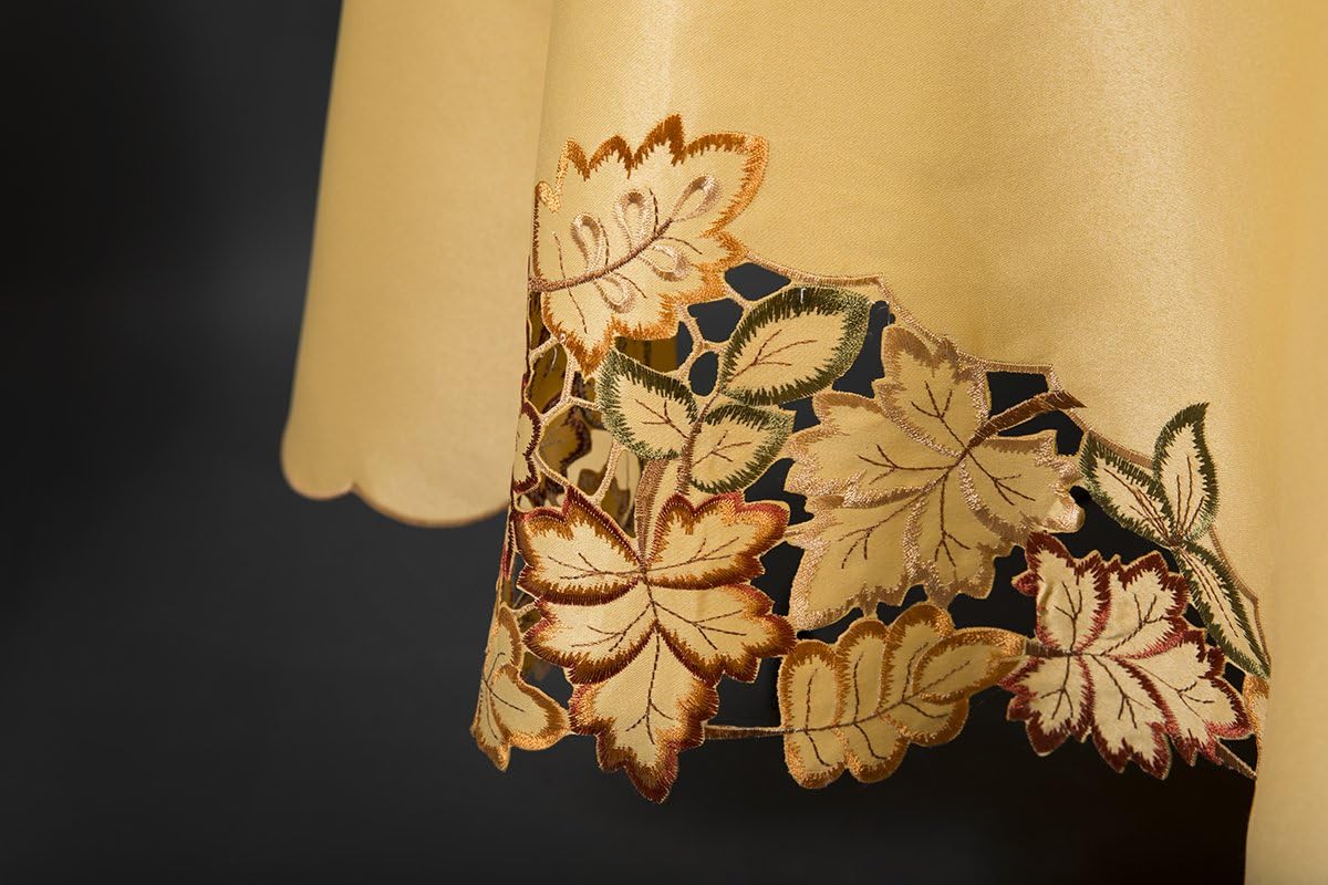 50% Off Discount Xia Home Fashions Bountiful Leaf Embroidered Cutwork Fall Tablecloth, 70 Exclusive Special Xia Home Fashions Bountiful Leaf Embroidered Cutwork Fall Tablecloth, 70