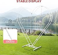 Vista 9 de Arco de boda moderno en forma de corazón de metal para arco de boda con marco de globo, marco de globos, estante de exhibición de bodas, eventos