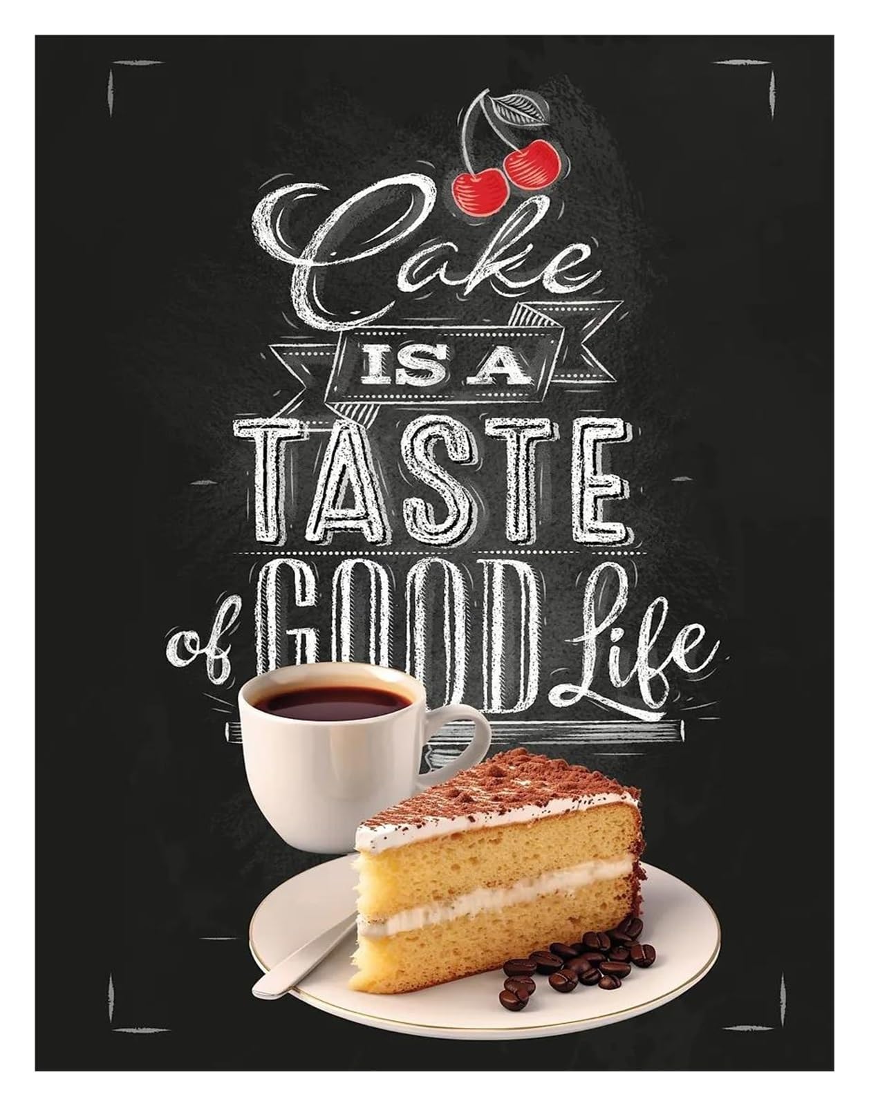 Xenite O Wall Art Canvas Prints Coffee Cup Poster Nordic Prints Bakery Pizza Chalkboards Canvas Painting Pictures For Cafe Store Home Kitchen Decor(,30X40cm)