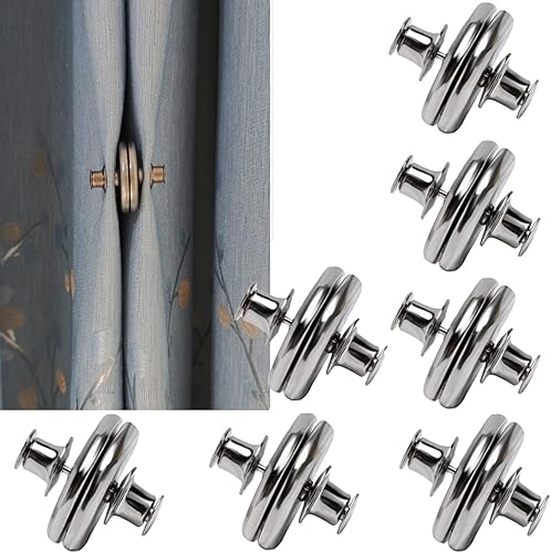 7 pares de cierres de imanes de cortina, clips magnéticos para cortinas de interior y exterior que evitan fugas de luz, imanes de peso fuerte para