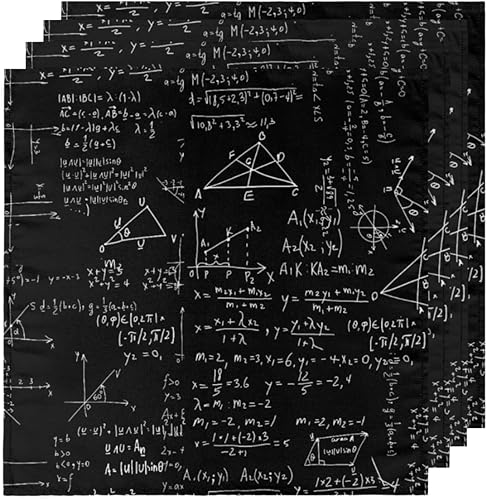 Miniatura 5 de Juego de 6 servilletas de tela con funciones matemáticas de 20 x 20 pulgadas, servilletas de tela educativas matemáticas, lavables y reutilizables,