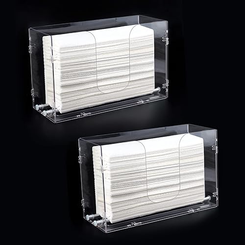 Evron Dispensador de toallas de papel para encimera y montaje en pared, transparente, con una sola mano, plegable, Z Fold Trifold y Multifold (fácil