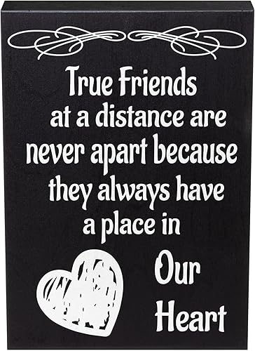 JennyGems Letrero con texto en inglés «True Friends Are Never Apart», regalo de amistad sincero para amigos de larga distancia, regalo de despedida,