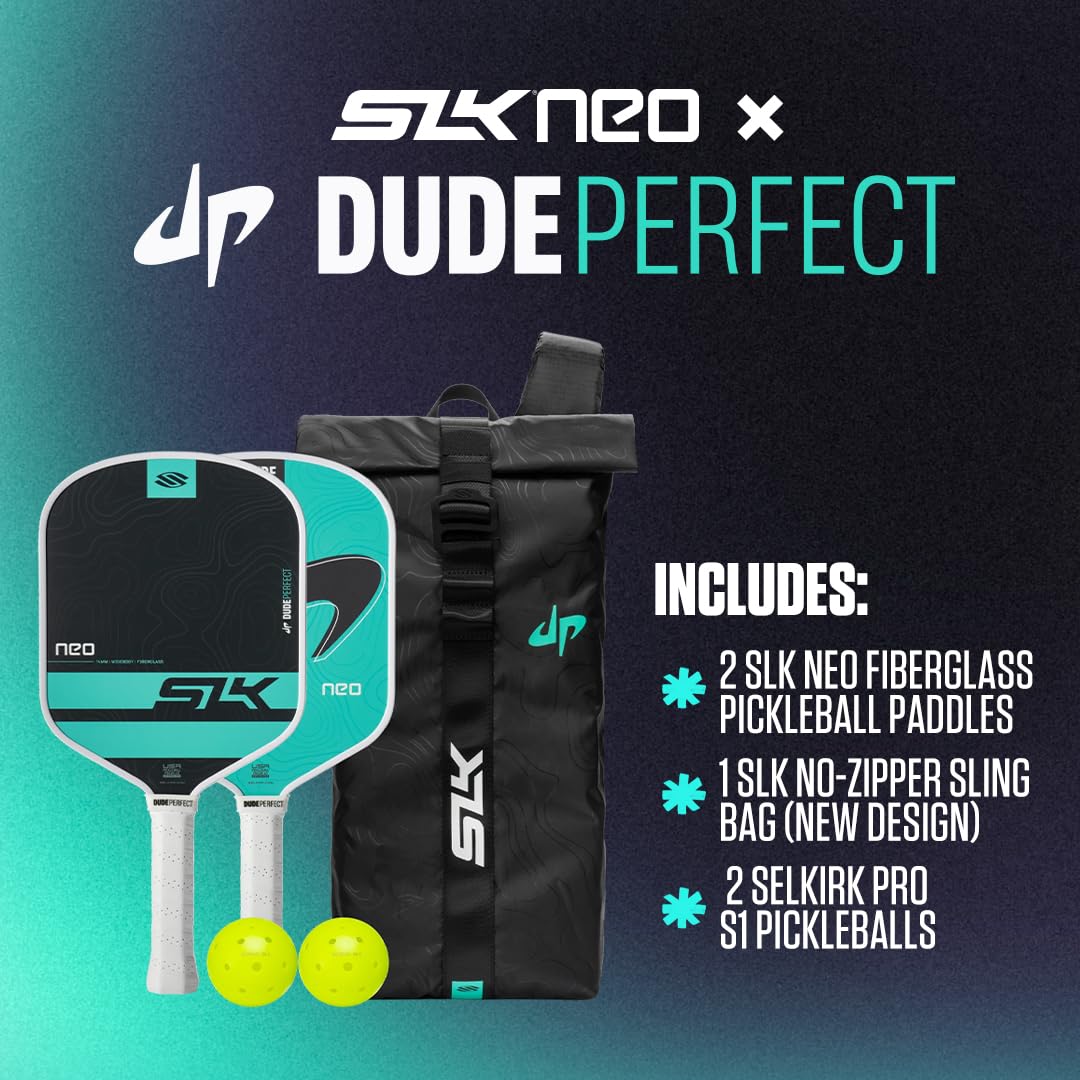 SLK by Selkirk Dude Perfect Collection | Branchenführende Technologie für die nächste Generation von Pickleball-Spielern | Entworfen in den USA | Limited Edition Paddel
