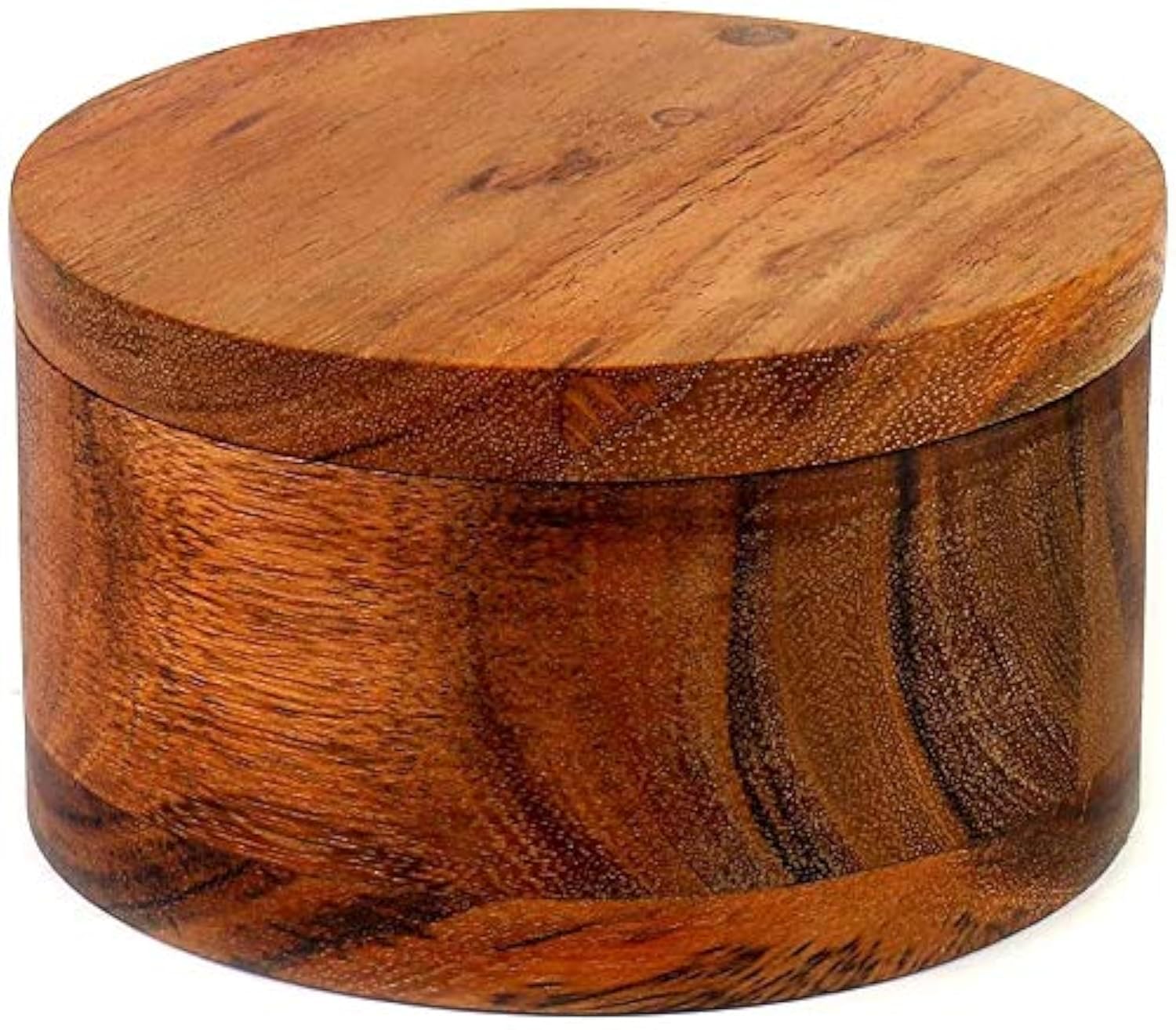 Kaizen Casa Wooden Salt Boxes for Kitchen or Dining Room with Single Compartment for Salt, Spices, Herbs, Seasoning and Handmade Acacia Wood.