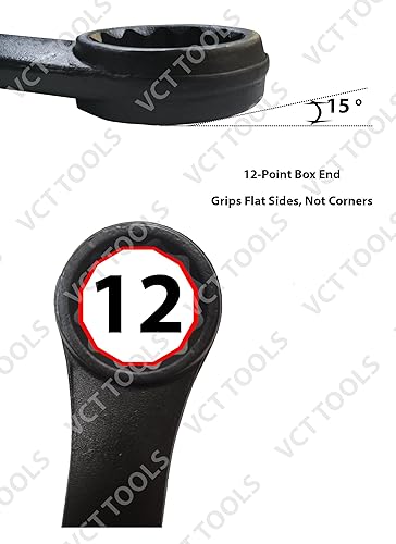 Miniatura 4 de VCT Juego de llaves combinadas de panel elevado de 16 piezas, juego de llaves métricas de 12 puntos, 0.236-1.260 in