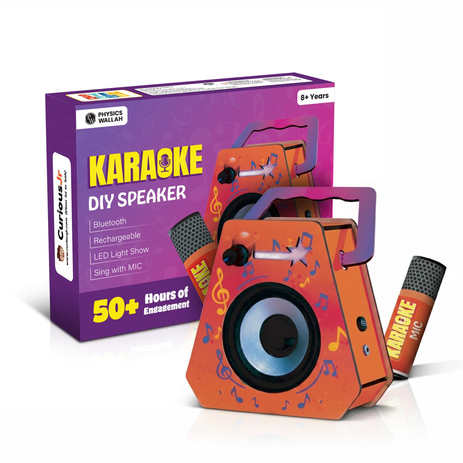 Physics Wallah DIY Karaoke Speaker Kit for Kids Ages 8+, STEM Educational Bluetooth Speaker Building Set with Wireless Mic, Rechargeable Battery & LED Light Show - Hands-On Science Toy (Build & Learn)-image-47