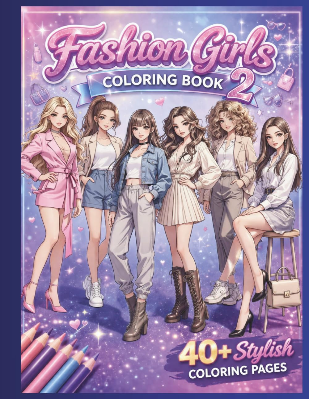 Fashion Girls Coloring Book 2: 40+ Stylish Outfits for Teens and Girls, Aesthetic Fashion Coloring Pages for Relaxation and Creativity: Trendy Fashion ... Pages (Fashion Girls Coloring Series)