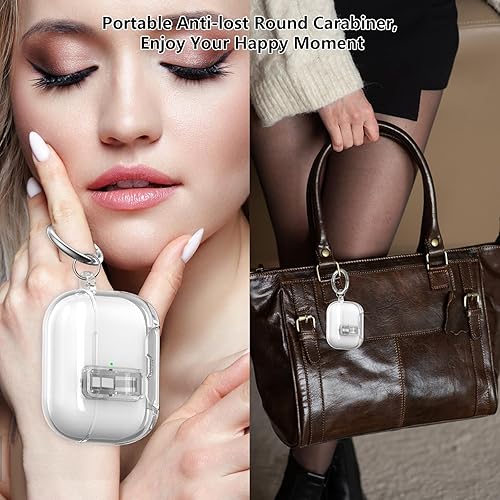 Vista 27 de Funda para Airpods 3 con purpurina – Clear Sparkle Bling Full Protective a prueba de golpes suave TPU cubierta para 3ª generación 2021 con llavero