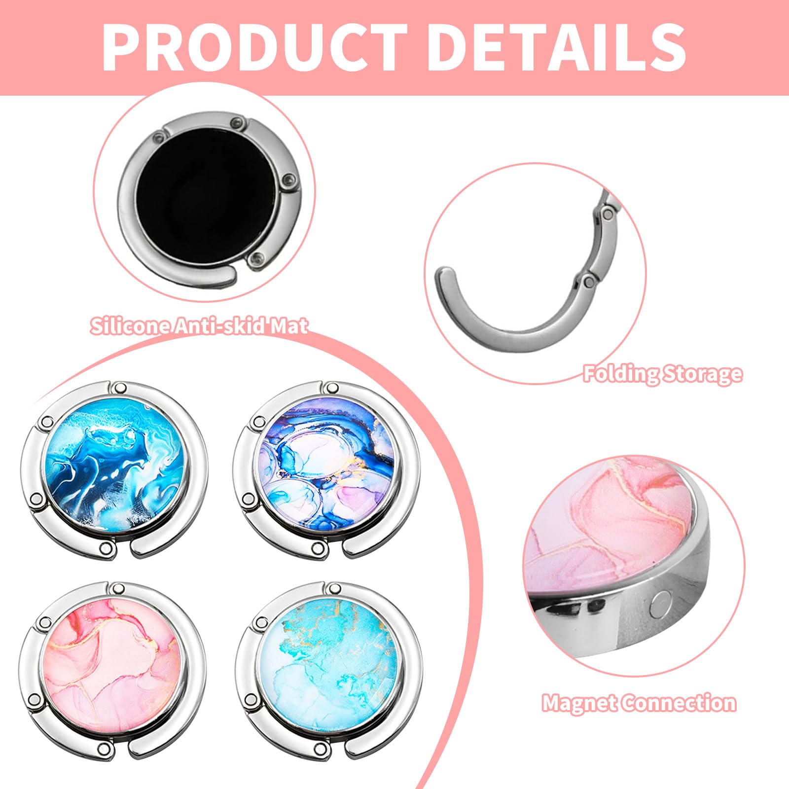 Gancio Da Tavolo Kwmobile Per Borse - Appendiborsa Antiscivolo, Alluminio, Supporto Fino A 3 Kg, Colore Oro - Foto 6