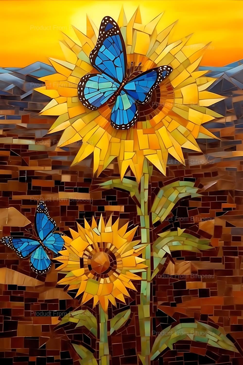 Colorful Sunflowers in Vases Diamond Painting Kits - Beautiful Sunflower Diamond Painting, Full Round Diamond Art Kits, Home Wall Decor 20x24 inch