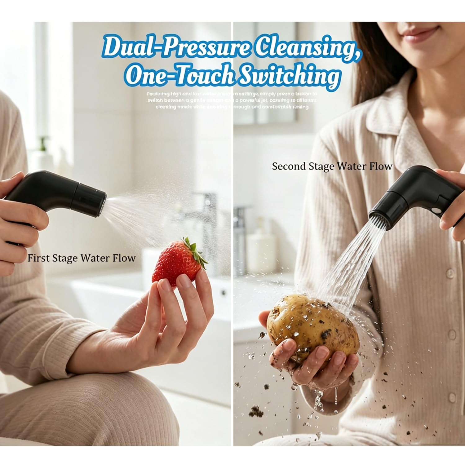 Zooma Przenośny bidet podróżny, elektryczny spray 2,3 l, ładowalny, ręczny bidet toaletowy, do higieny osobistej, kemping