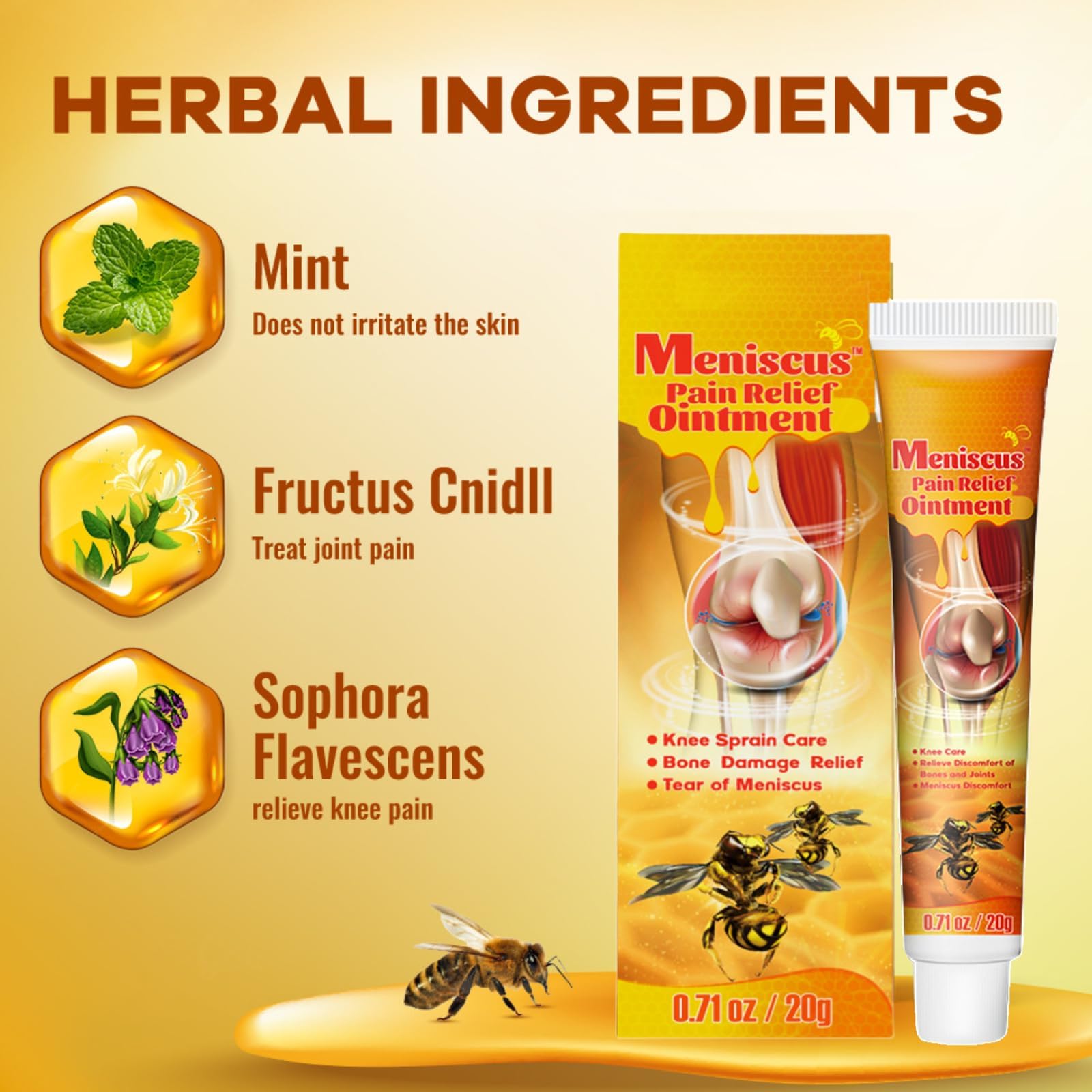 Nuova Zelanda Gel per al Veleno d'Api,Bee Venom Crema,Crema per trattamento articolare,Meniscus Pain Relief Ointment,sollievo dal dolore, dolore al collo e dolori alle spalle (5)