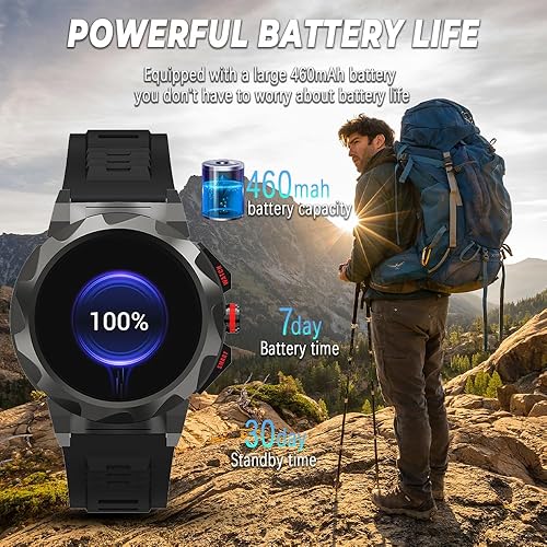 Miniatura 6 de FILIEKEU Reloj inteligente de negocios para hombres, 100 modos deportivos, reloj inteligente de fitness impermeable de 5 ATM, pantalla HD de 1.46
