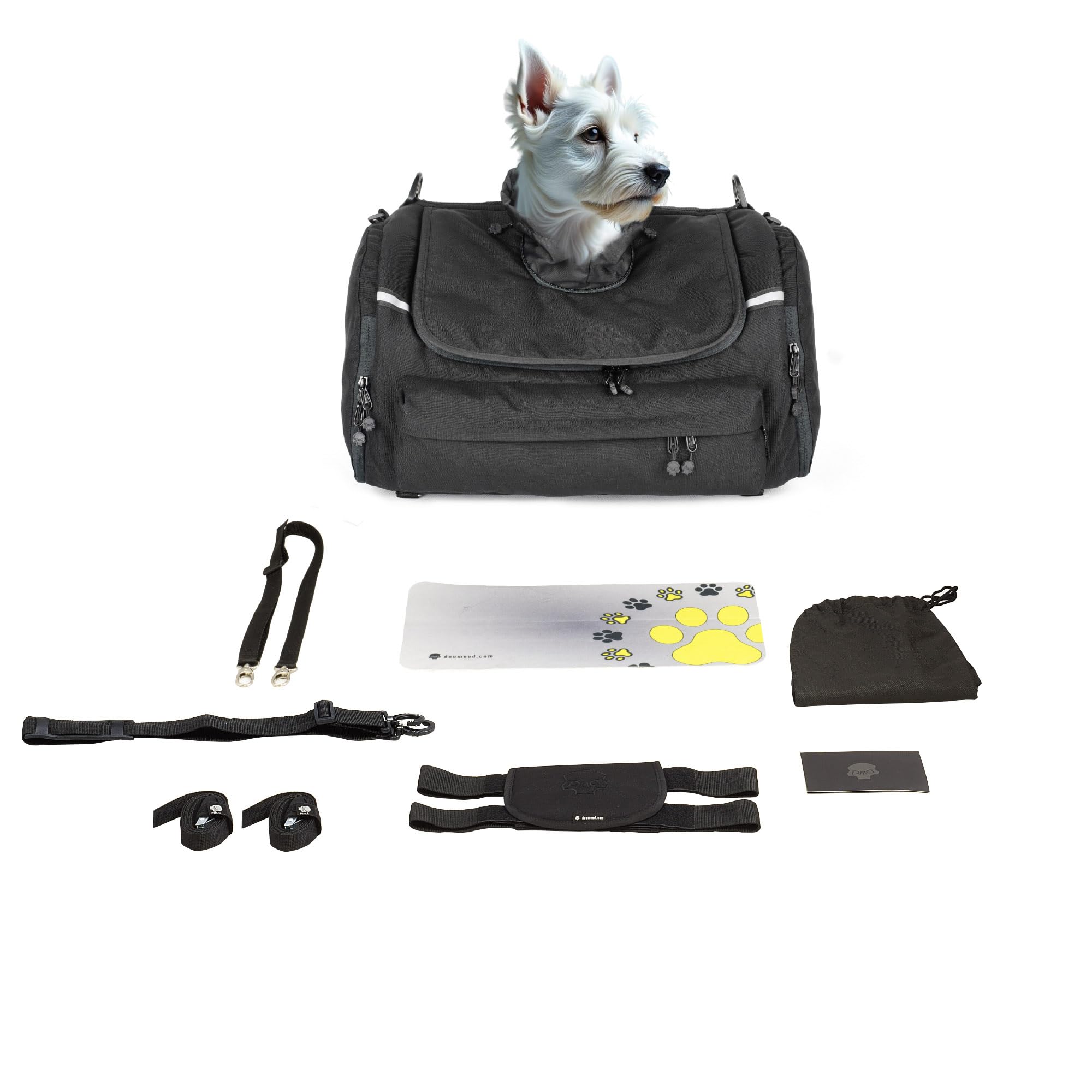 PETBAG, trasportino per cani da moto, impermeabile, portatile, sistema di ventilazione tripla per cani o gatti, per sissy bar, portapacchi o sedile. Realizzato in tessuto Cordura Italiano