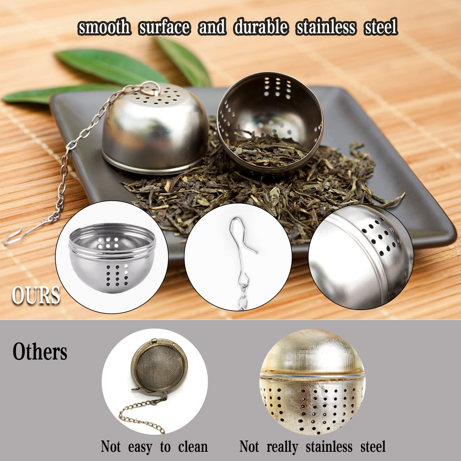 Infuseur à thé - Inox - Boule à thé créative - Acier inoxydable - Bac d' égouttage - 8x6.4cm - Maison Infuseur à thé - Inox - Boule à thé créative - Acier inoxydable - Bac d' égouttage - 8x6.4cm - Maison
