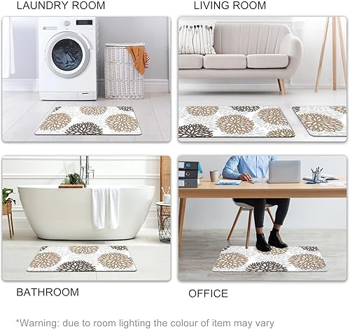 Miniatura 50 de Juego de 2 tapetes de cocina acolchados antifatiga, impermeables, antideslizantes, tapete de espuma viscoelástica, tapete cómodo para fregadero