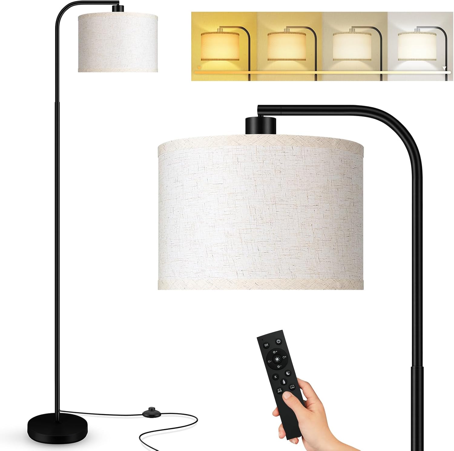 BoostArea Dimmable Floor Lamp with remote control and color temperature options