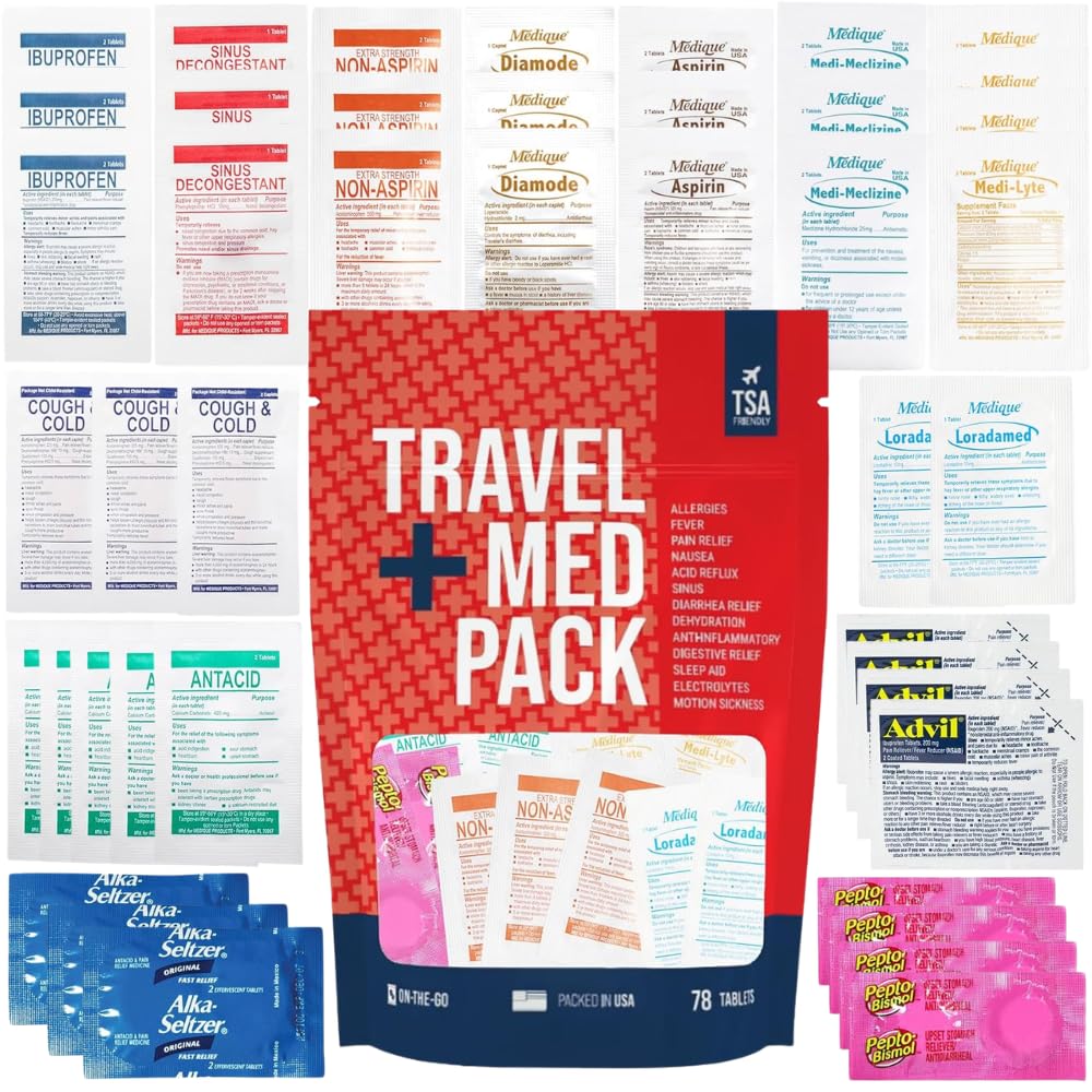 Amazon.com: Travel Medicine Kit - 78-Piece TSA-Approved Medication