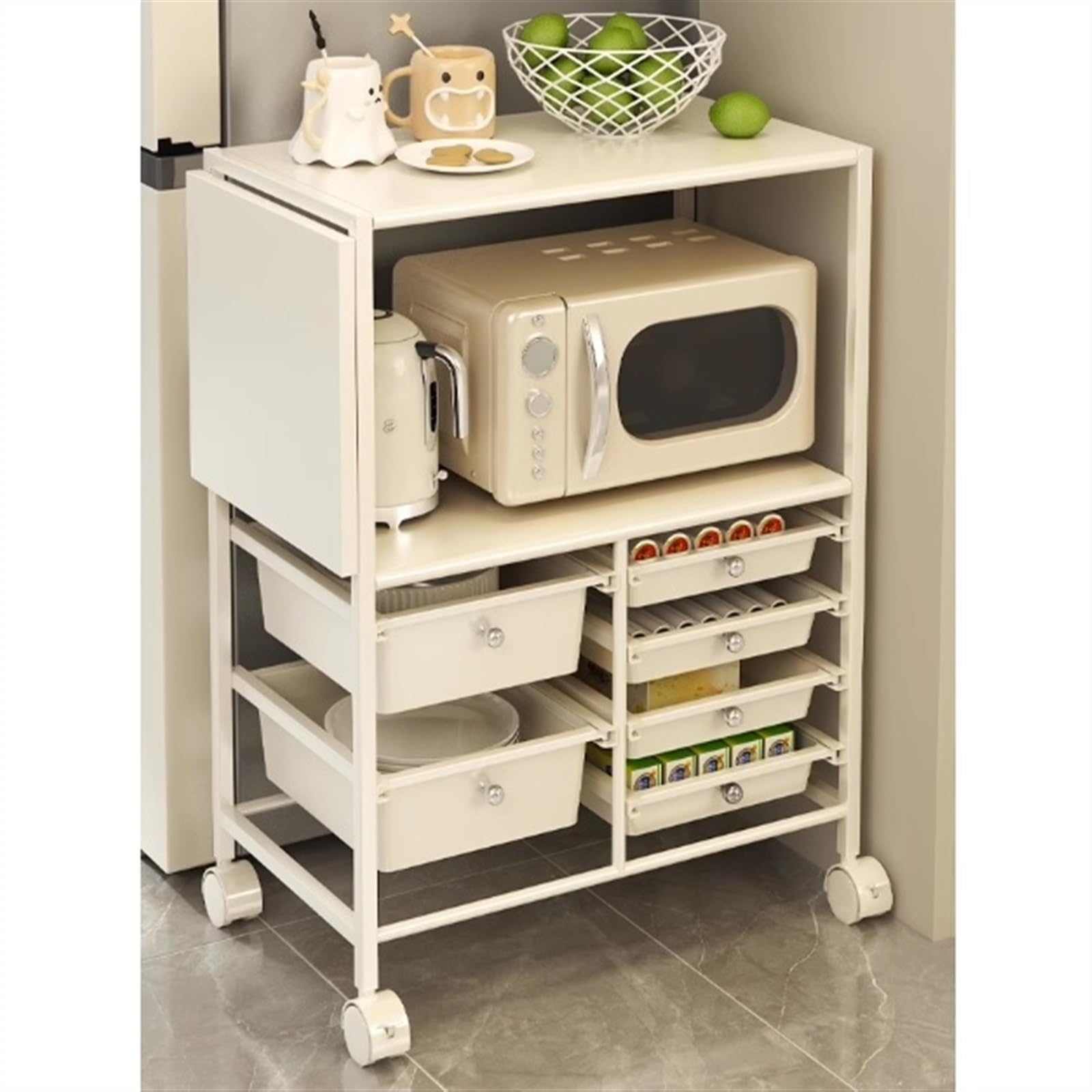 Scaffale da cucina per microonde, armadietto con rotelle, per riporre documenti, macchina da caffè, moderno Aktenschrank per casa e ufficio