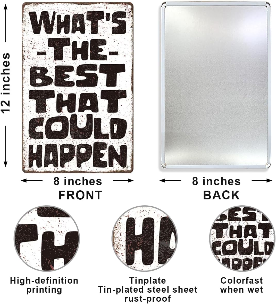 What's The Best That Could Happen Metal Tin,Inspirational Sign image 2