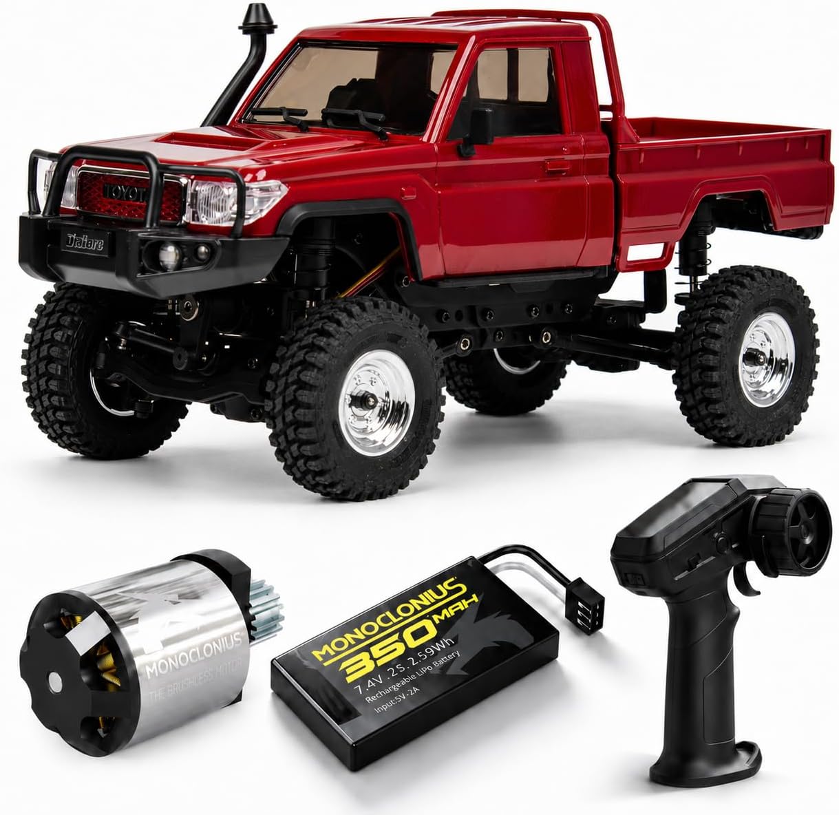 UDIRC UCX2404PRO 1/24 Scale Brushless Trail Truck, 4WD Off-Road rc Crawler | 2-Speed Transmission, Full LED Lights, Hydraulic Shocks, Breakaway Tank Turn, RTR for Adults