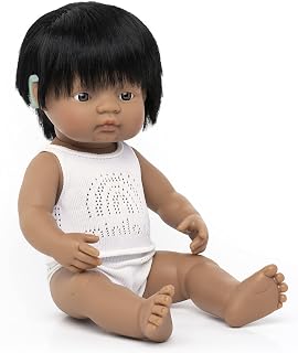 Miniland BABY DOLL HISPANIC BOY WITH HEARING AID 38CM,Beige,31117