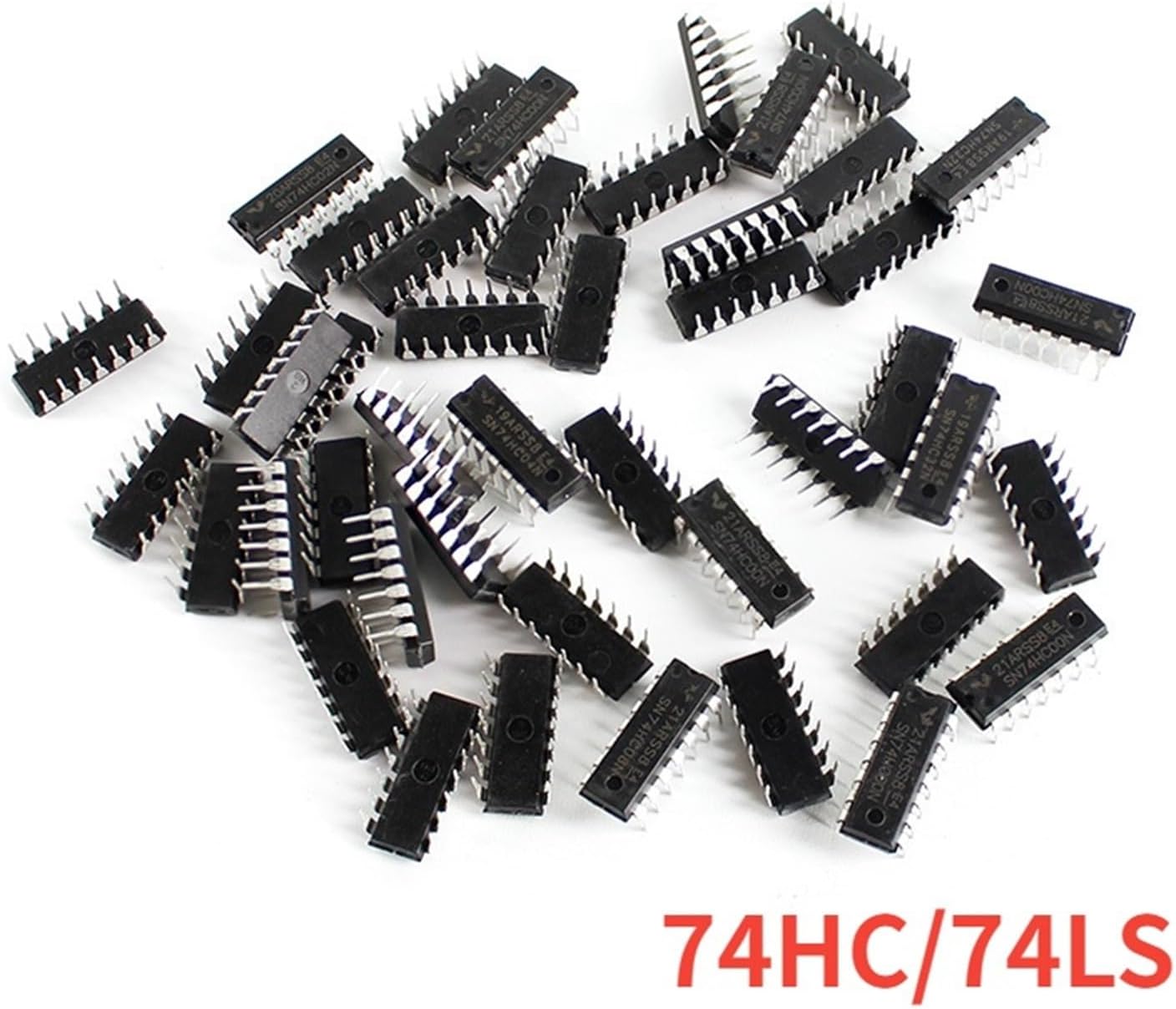 50PCS Integrated Circuit Logic IC 74HC/ 74LS DIP-14 5 Values IC Chip Assortment Kit Electronic Component(50 pcs 74LS)