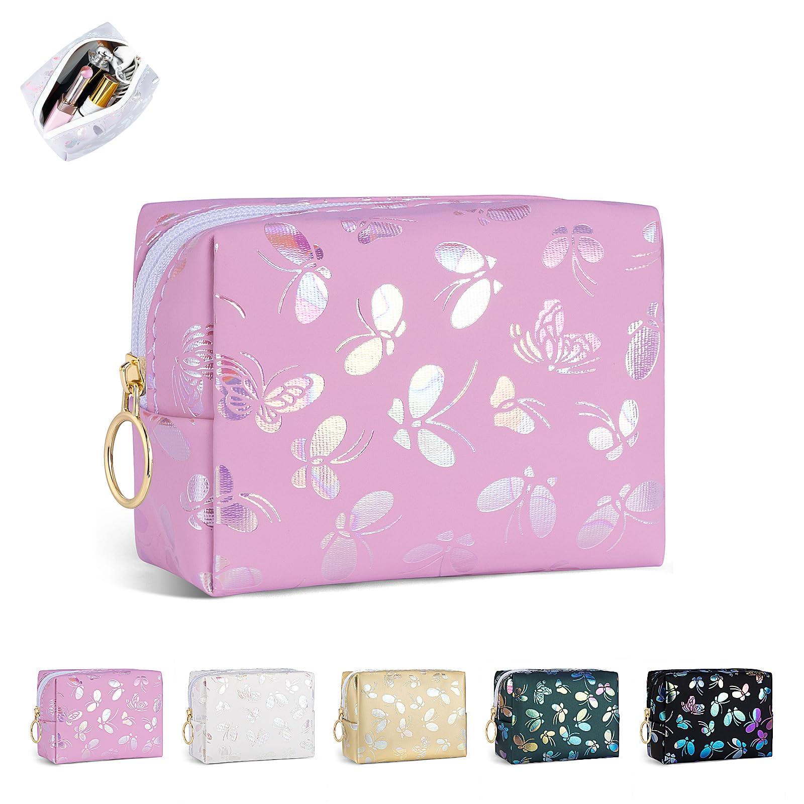 Amazon.com: Playexen 3.9" Mini Makeup Bag, Small Makeup Bag for Purse ...