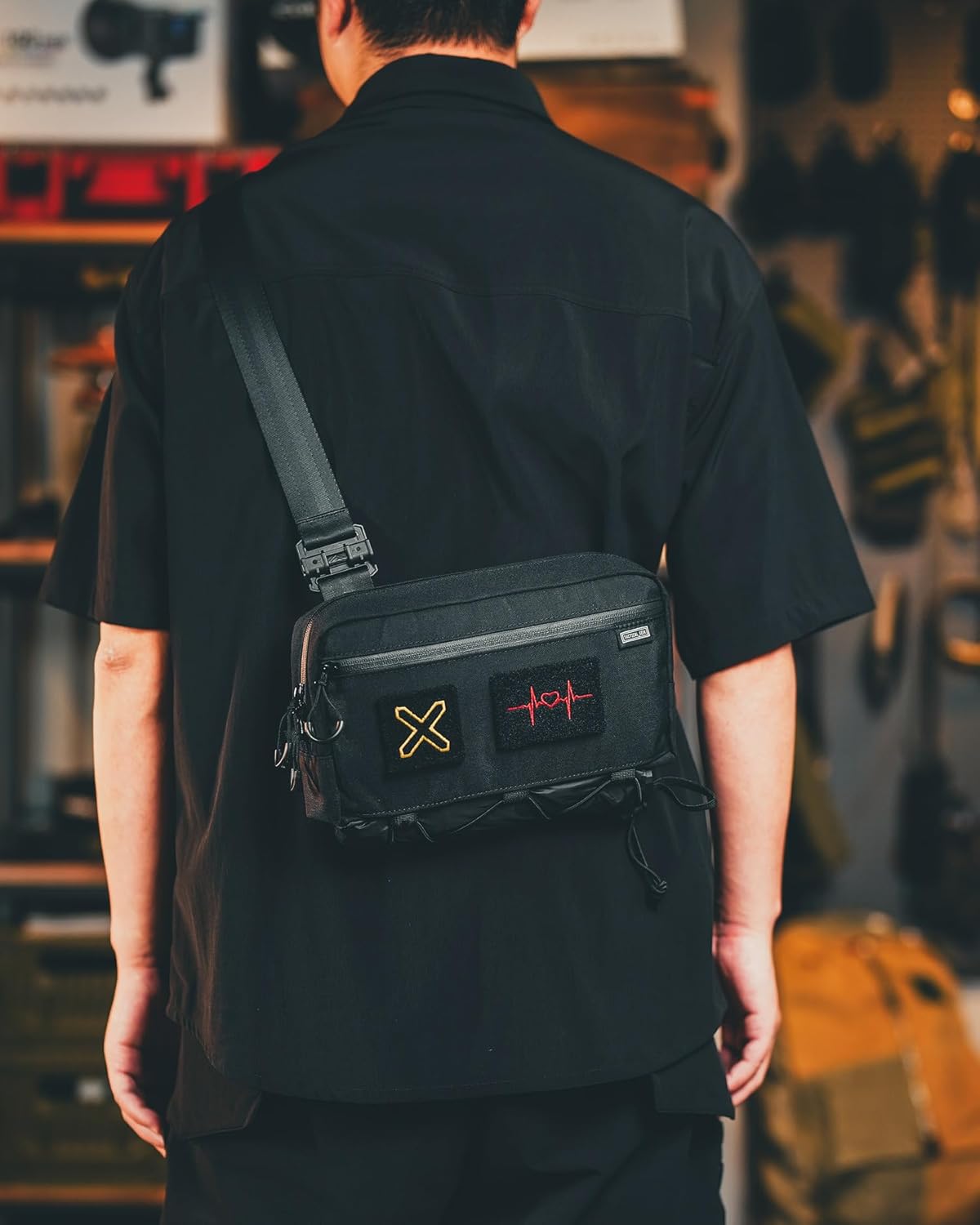 TACTICAL GEEK BG12 Removable Magnetic Loop Patches, 2 Pack Personalise Embroidery Patch, No Sewing Decals Emblem with Strong Magnetism, Funny Magnetic Sticker(Red Heartbeat Pattern)