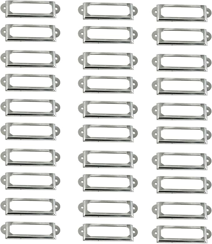LGEGE 30 Pcs Card Holder Drawer Pull Office Library File