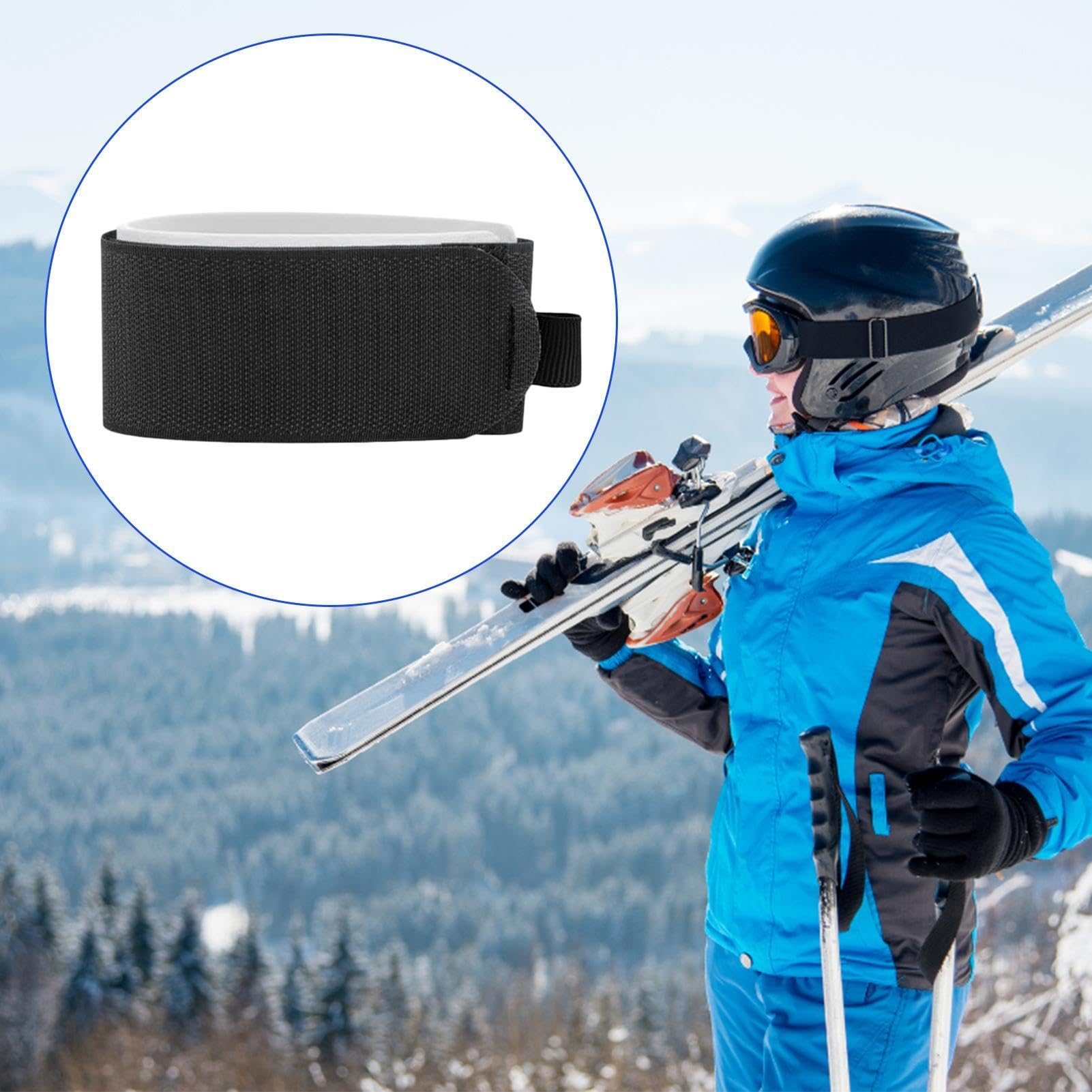 Cinghia per snowboard, skigurte da trasportare | Fascetta per snowboard – 4 supporti per bastoni, fasce da sci regolabili, tracolla per un facile trasporto, cinghia da snowboard, accessori da sci