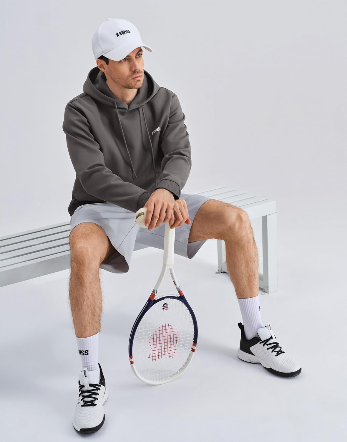 K-Swiss Men's Hoodies - Pullover Long Sleeve Sweatshirt Casual Club Hooded for Gym Workout - Image 6