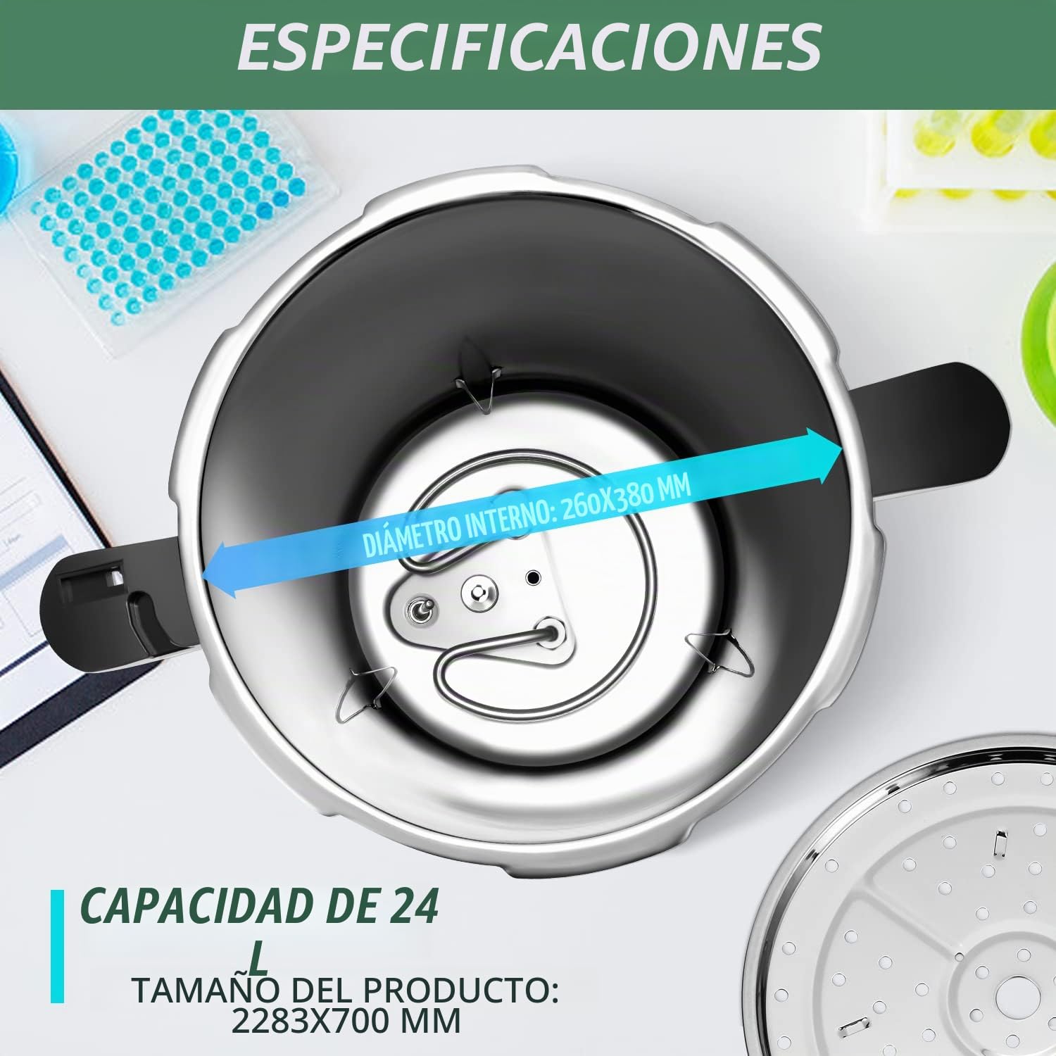 Huanyu 24L Autoclave Esterilizador Automático Autoclave de Vapor Control Inteligente Autoclaves Eléctricos de Laboratorio Esterilizador de Vapor de Alta Presión Ajustable en Temperatura y Tiempo