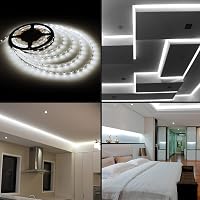 XUNATA Fehér LED Szalag 25m Kapcsolóval és Tápegységgel 220V IP65 Vízálló Flexibilis Világítás Konyha Lépcső Dekoráció 5